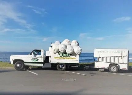 A truck with a lot of load